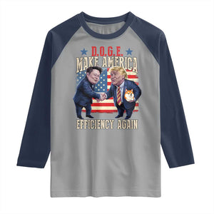 Trump Elon 2025 Raglan Shirt DOGE Make America Efficiency Again TS09 Sport Gray Navy Print Your Wear