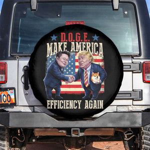 Trump Elon 2025 Spare Tire Cover DOGE Make America Efficiency Again TS09 No hole Black Print Your Wear