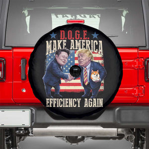 Trump Elon 2025 Spare Tire Cover DOGE Make America Efficiency Again TS09 Black Print Your Wear