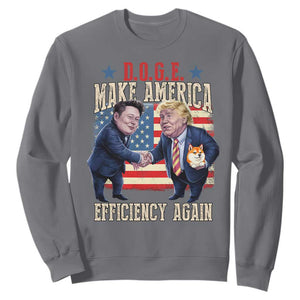 Trump Elon 2025 Sweatshirt DOGE Make America Efficiency Again TS09 Charcoal Print Your Wear