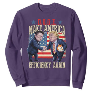 Trump Elon 2025 Sweatshirt DOGE Make America Efficiency Again TS09 Purple Print Your Wear