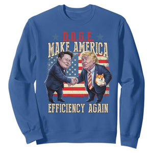 Trump Elon 2025 Sweatshirt DOGE Make America Efficiency Again TS09 Royal Blue Print Your Wear