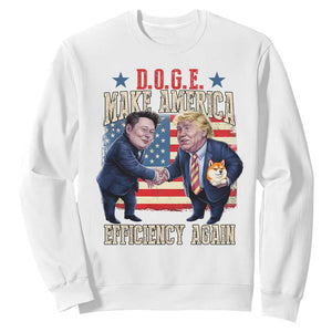 Trump Elon 2025 Sweatshirt DOGE Make America Efficiency Again TS09 White Print Your Wear