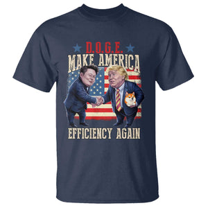 Trump Elon 2025 T Shirt DOGE Make America Efficiency Again TS09 Navy Print Your Wear