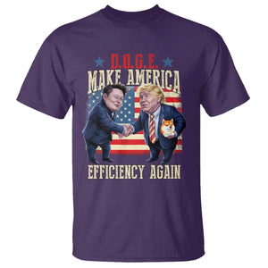 Trump Elon 2025 T Shirt DOGE Make America Efficiency Again TS09 Purple Print Your Wear