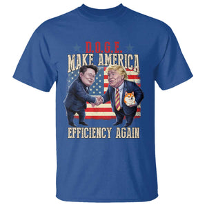 Trump Elon 2025 T Shirt DOGE Make America Efficiency Again TS09 Royal Blue Print Your Wear