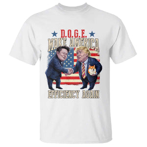 Trump Elon 2025 T Shirt DOGE Make America Efficiency Again TS09 White Print Your Wear