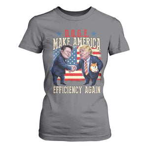 Trump Elon 2025 T Shirt For Women DOGE Make America Efficiency Again TS09 Charcoal Print Your Wear