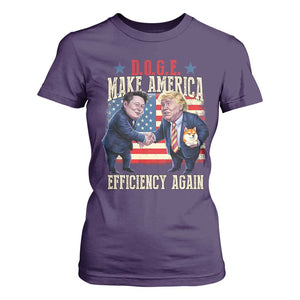 Trump Elon 2025 T Shirt For Women DOGE Make America Efficiency Again TS09 Purple Print Your Wear