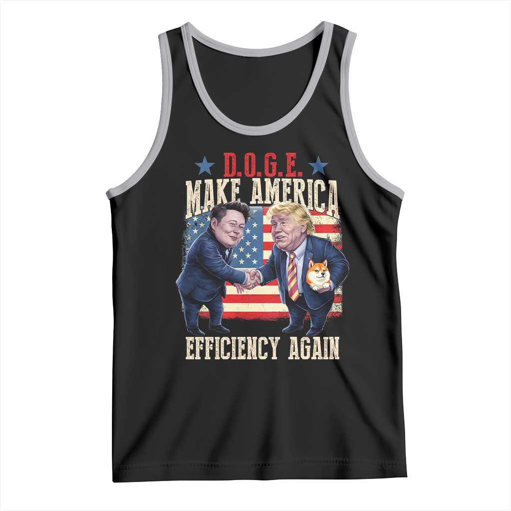 Trump Elon 2025 Tank Top DOGE Make America Efficiency Again TS09 Black Athletic Heather Print Your Wear