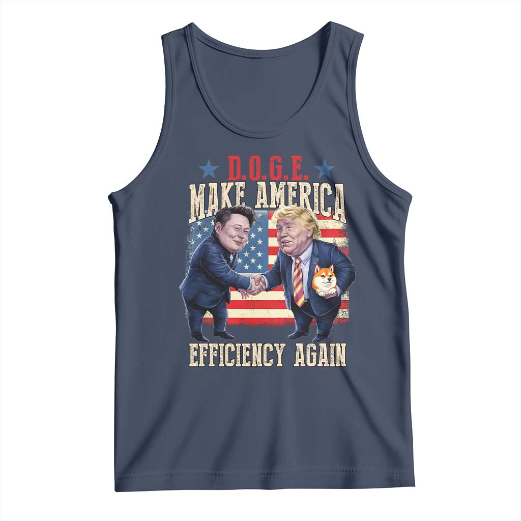 Trump Elon 2025 Tank Top DOGE Make America Efficiency Again TS09 Navy Print Your Wear