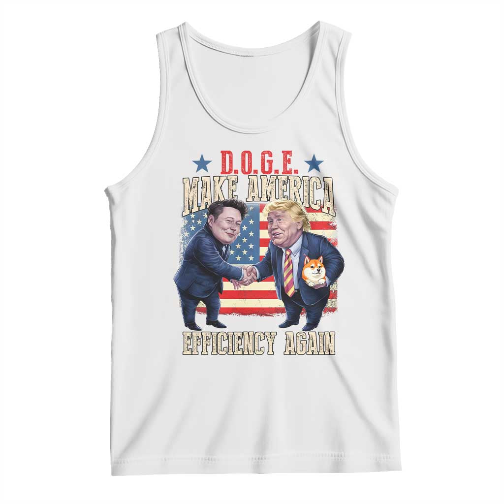Trump Elon 2025 Tank Top DOGE Make America Efficiency Again TS09 White Print Your Wear