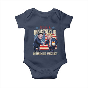 Trump Elon 2025 Baby Onesie DOGE Department of Government Efficiency TS09 Navy Print Your Wear