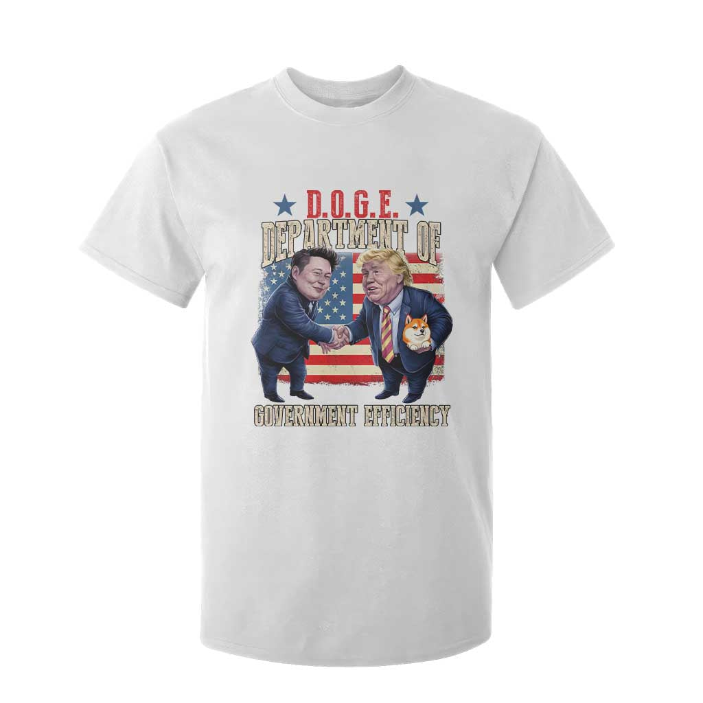 Trump Elon 2025 T Shirt For Kid DOGE Department of Government Efficiency TS09 White Print Your Wear