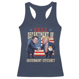 Trump Elon 2025 Racerback Tank Top DOGE Department of Government Efficiency TS09 Navy Print Your Wear