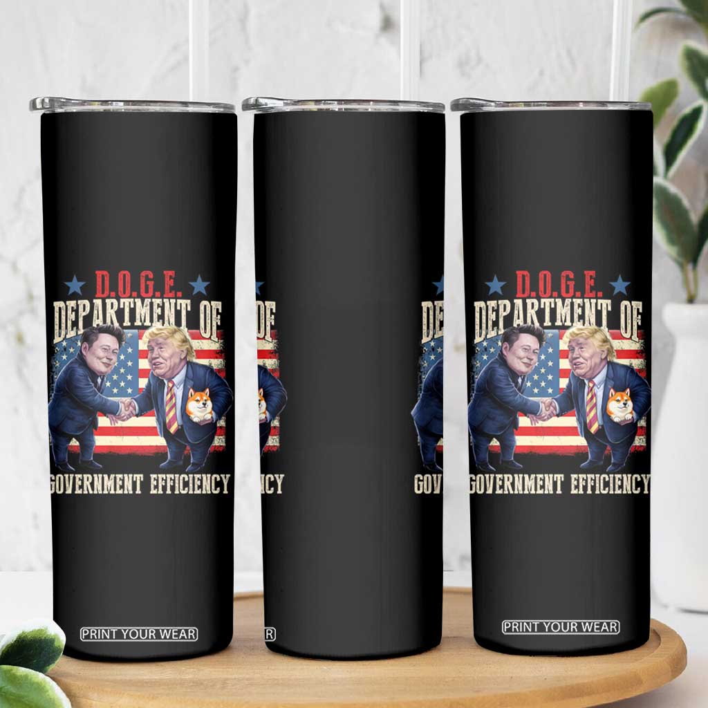 Trump Elon 2025 Skinny Tumbler DOGE Department of Government Efficiency TS09 Print Your Wear