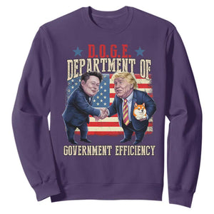 Trump Elon 2025 Sweatshirt DOGE Department of Government Efficiency TS09 Purple Print Your Wear