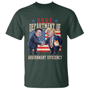 Trump Elon 2025 T Shirt DOGE Department of Government Efficiency TS09 Dark Forest Green Print Your Wear