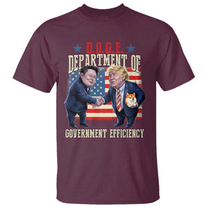 Trump Elon 2025 T Shirt DOGE Department of Government Efficiency TS09 Maroon Print Your Wear