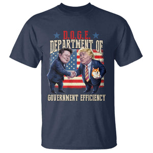 Trump Elon 2025 T Shirt DOGE Department of Government Efficiency TS09 Navy Print Your Wear