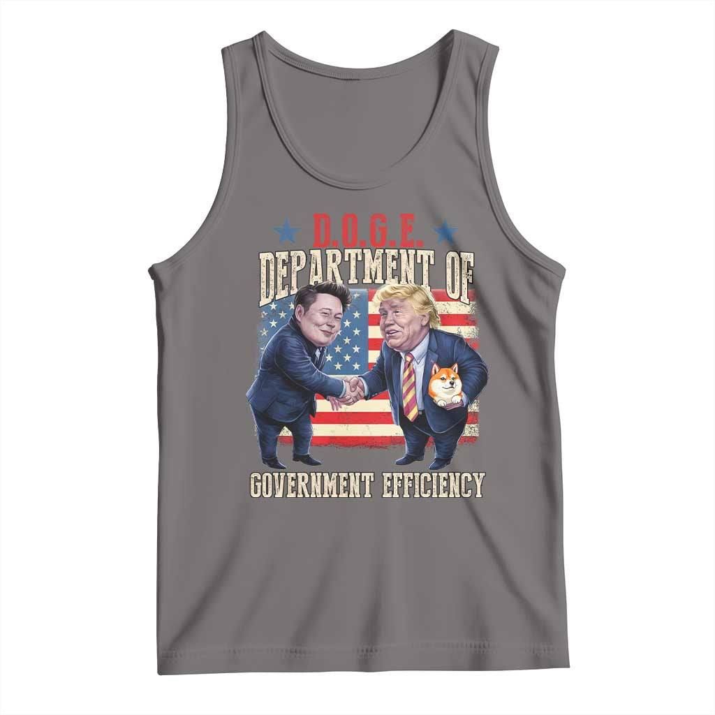 Trump Elon 2025 Tank Top DOGE Department of Government Efficiency TS09 Deep Heather Print Your Wear