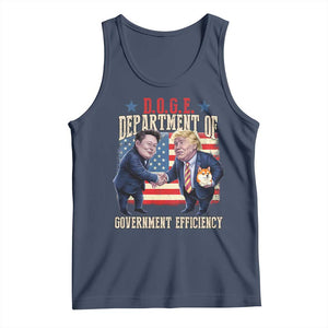 Trump Elon 2025 Tank Top DOGE Department of Government Efficiency TS09 Navy Print Your Wear
