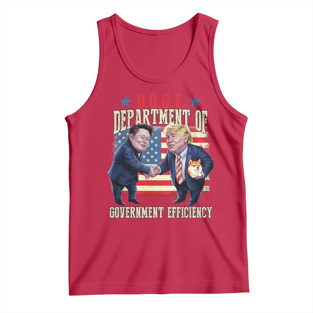 Trump Elon 2025 Tank Top DOGE Department of Government Efficiency TS09 Red Print Your Wear