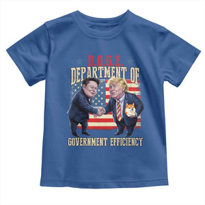 Trump Elon 2025 Toddler T Shirt DOGE Department of Government Efficiency TS09 Royal Blue Print Your Wear