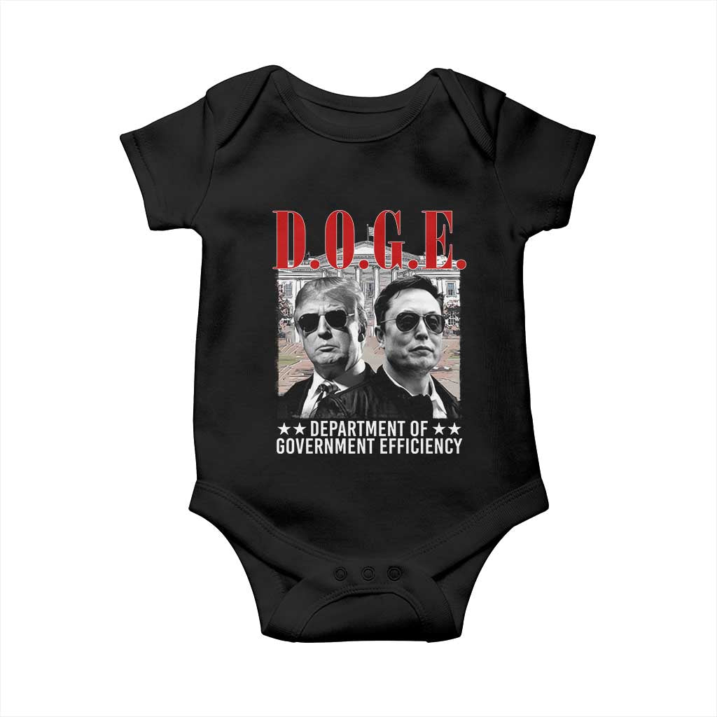 Trump Elon DOGE Baby Onesie Department of Government Efficiency TS09 Black Print Your Wear