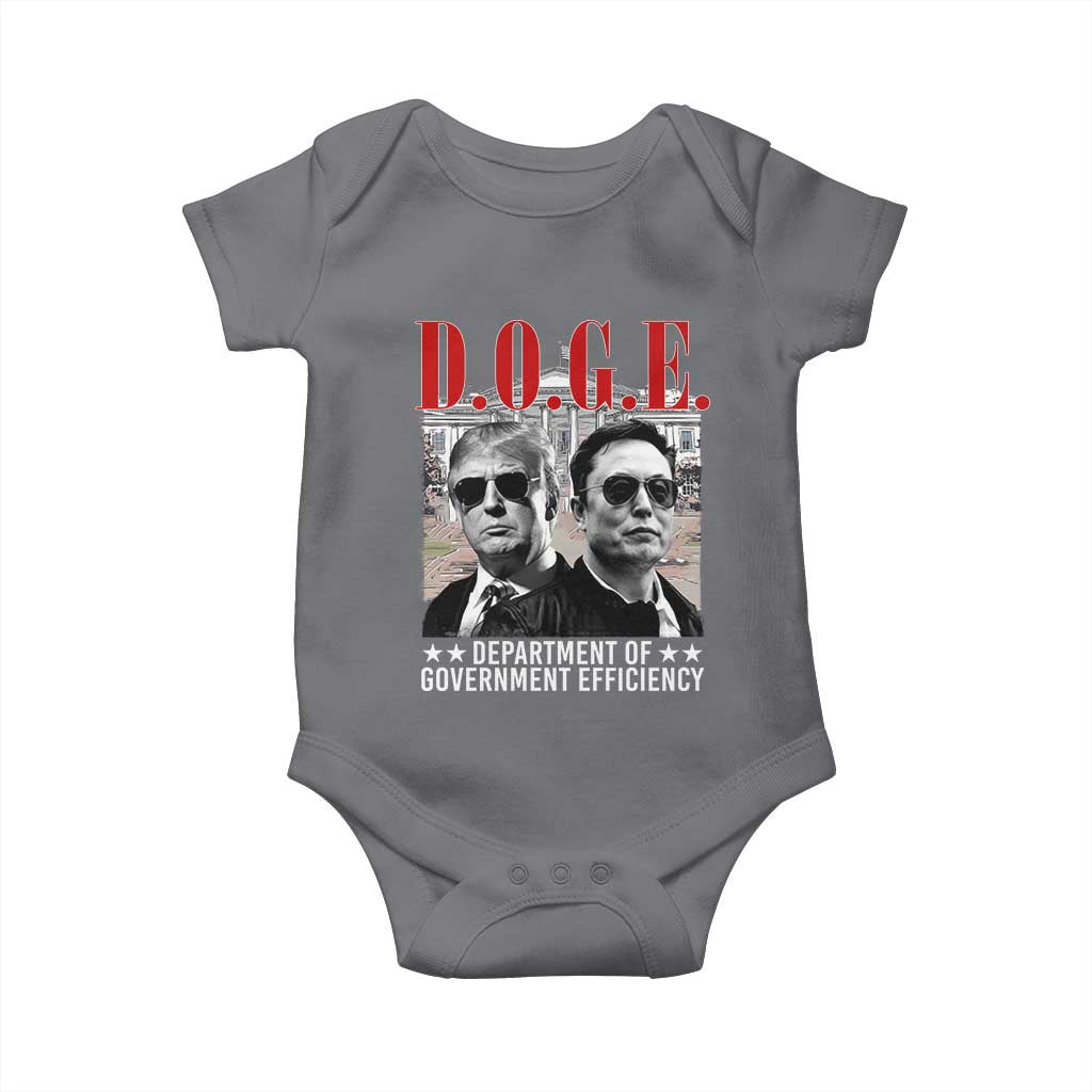 Trump Elon DOGE Baby Onesie Department of Government Efficiency TS09 Charcoal Print Your Wear