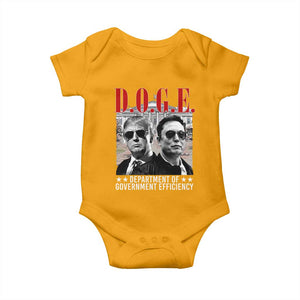 Trump Elon DOGE Baby Onesie Department of Government Efficiency TS09 Gold Print Your Wear