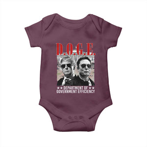 Trump Elon DOGE Baby Onesie Department of Government Efficiency TS09 Maroon Print Your Wear