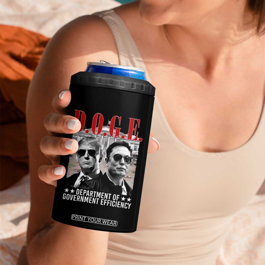 Trump Elon DOGE 4 in 1 Can Cooler Tumbler Department of Government Efficiency TS09 Print Your Wear