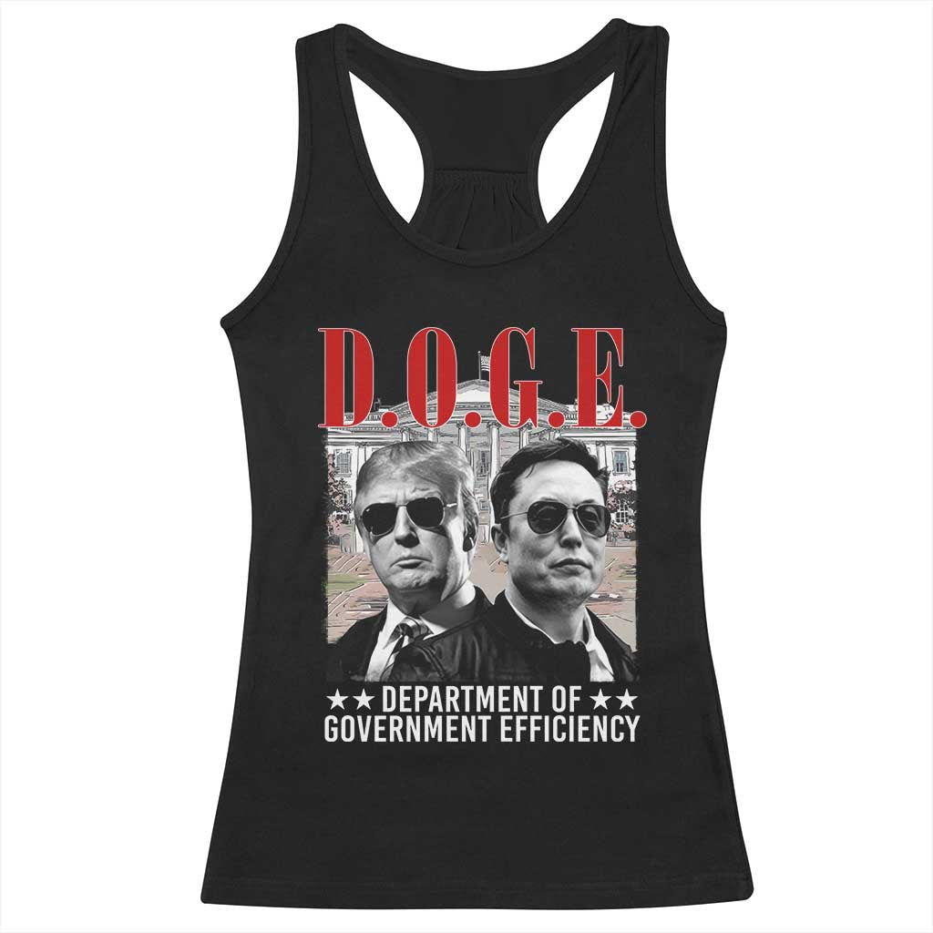 Trump Elon DOGE Racerback Tank Top Department of Government Efficiency TS09 Black Print Your Wear