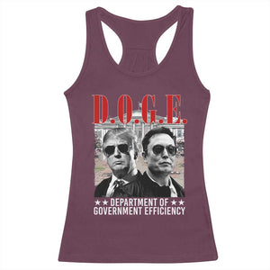 Trump Elon DOGE Racerback Tank Top Department of Government Efficiency TS09 Maroon Print Your Wear
