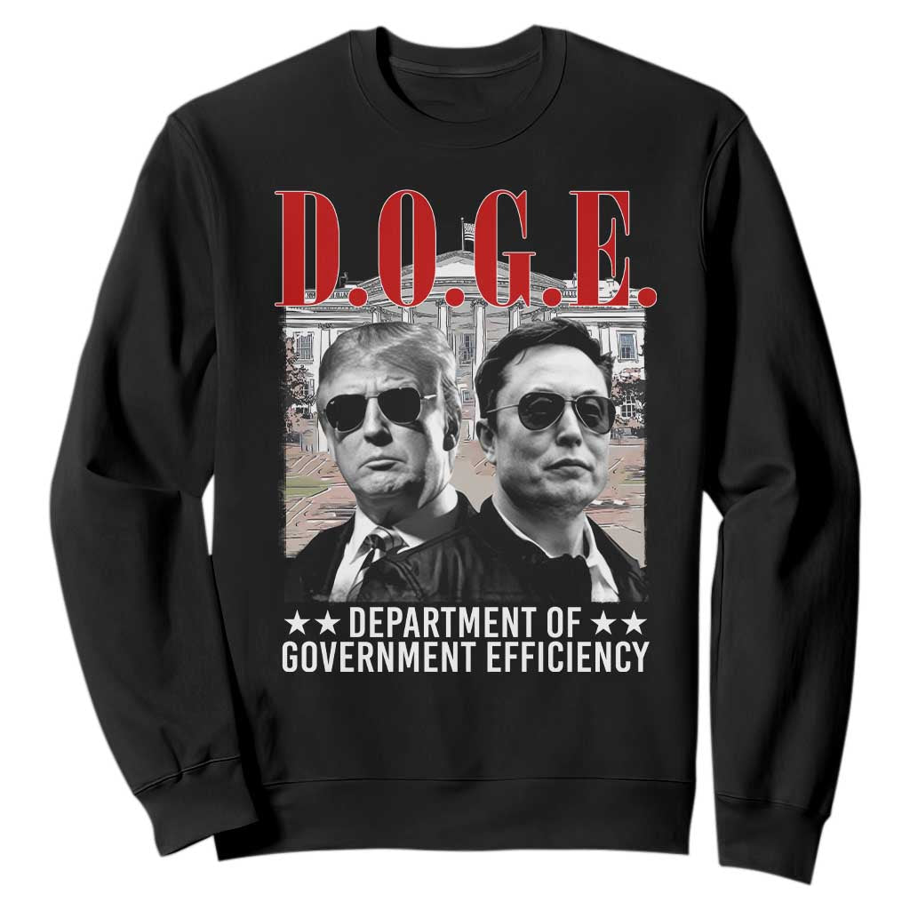 Trump Elon DOGE Sweatshirt Department of Government Efficiency TS09 Black Print Your Wear