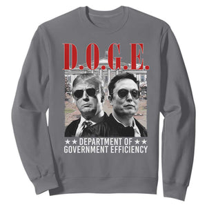 Trump Elon DOGE Sweatshirt Department of Government Efficiency TS09 Charcoal Print Your Wear