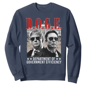 Trump Elon DOGE Sweatshirt Department of Government Efficiency TS09 Navy Print Your Wear