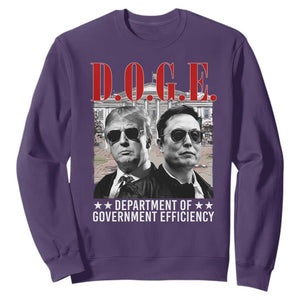 Trump Elon DOGE Sweatshirt Department of Government Efficiency TS09 Purple Print Your Wear