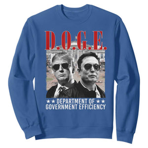 Trump Elon DOGE Sweatshirt Department of Government Efficiency TS09 Royal Blue Print Your Wear