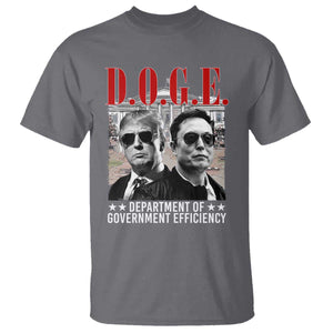 Trump Elon DOGE T Shirt Department of Government Efficiency TS09 Charcoal Print Your Wear