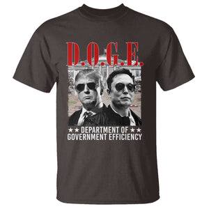 Trump Elon DOGE T Shirt Department of Government Efficiency TS09 Dark Chocolate Print Your Wear