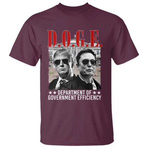 Trump Elon DOGE T Shirt Department of Government Efficiency TS09 Maroon Print Your Wear