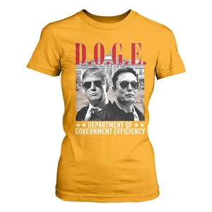 Trump Elon DOGE T Shirt For Women Department of Government Efficiency TS09 Gold Print Your Wear