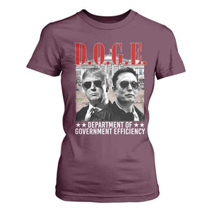 Trump Elon DOGE T Shirt For Women Department of Government Efficiency TS09 Maroon Print Your Wear