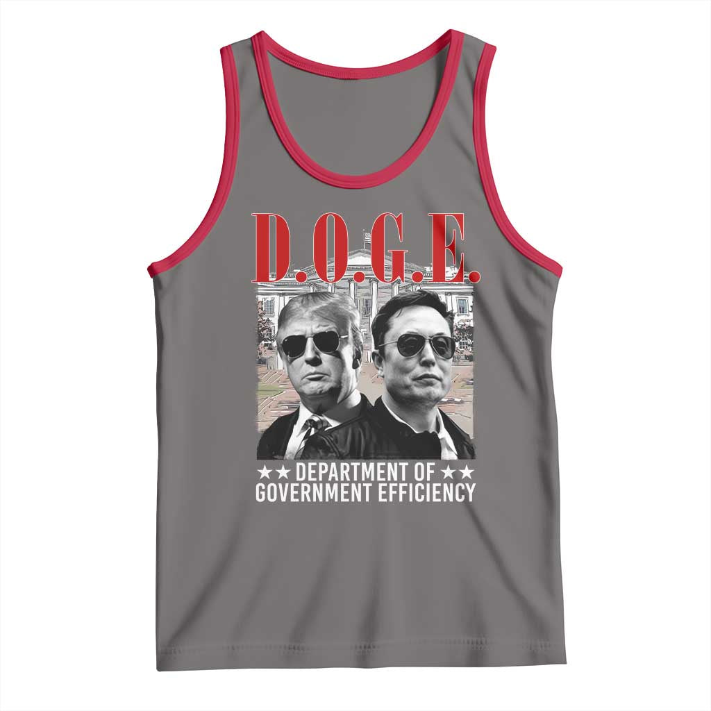 Trump Elon DOGE Tank Top Department of Government Efficiency TS09 Deep Heather Red Print Your Wear