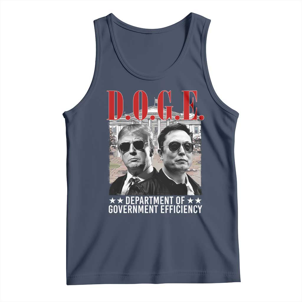 Trump Elon DOGE Tank Top Department of Government Efficiency TS09 Navy Print Your Wear
