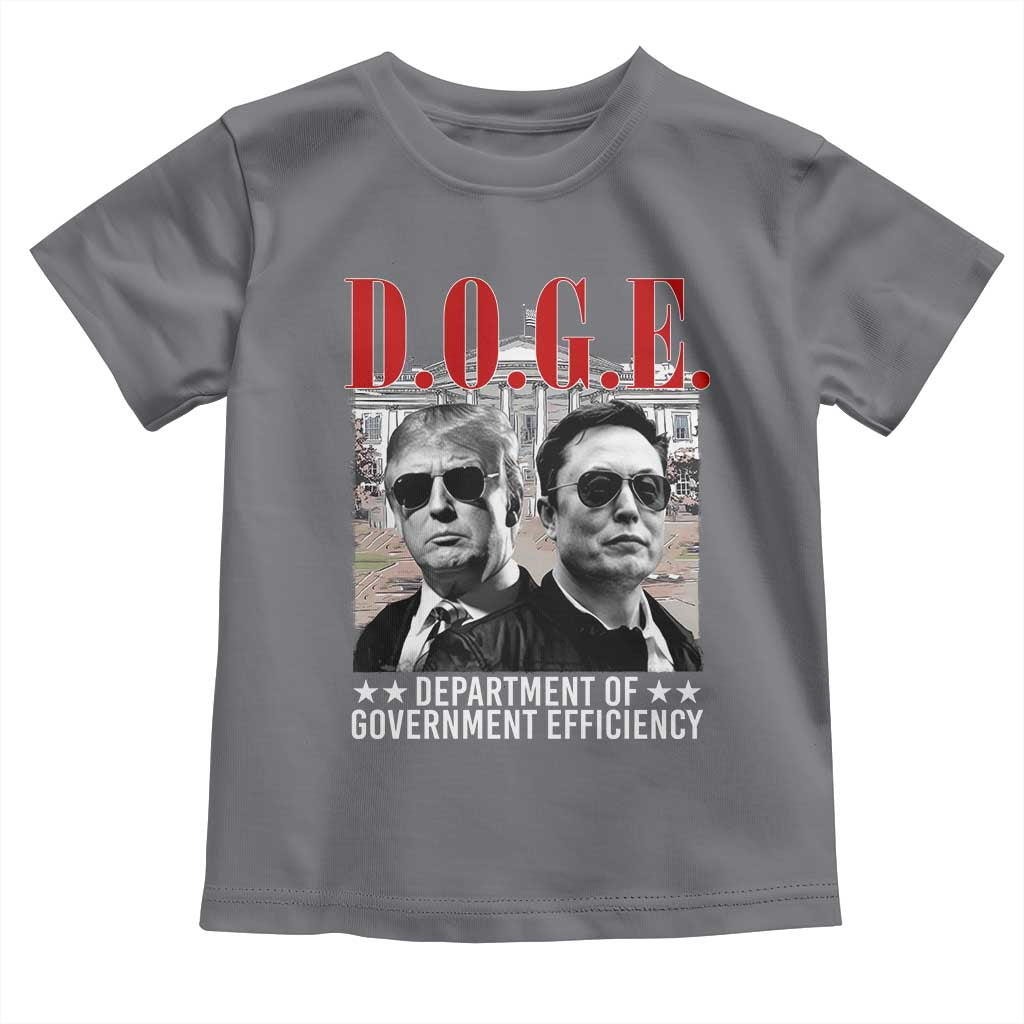 Trump Elon DOGE Toddler T Shirt Department of Government Efficiency TS09 Charcoal Print Your Wear