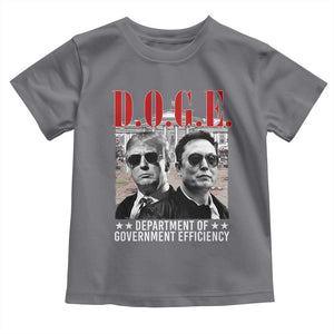 Trump Elon DOGE Toddler T Shirt Department of Government Efficiency TS09 Charcoal Print Your Wear