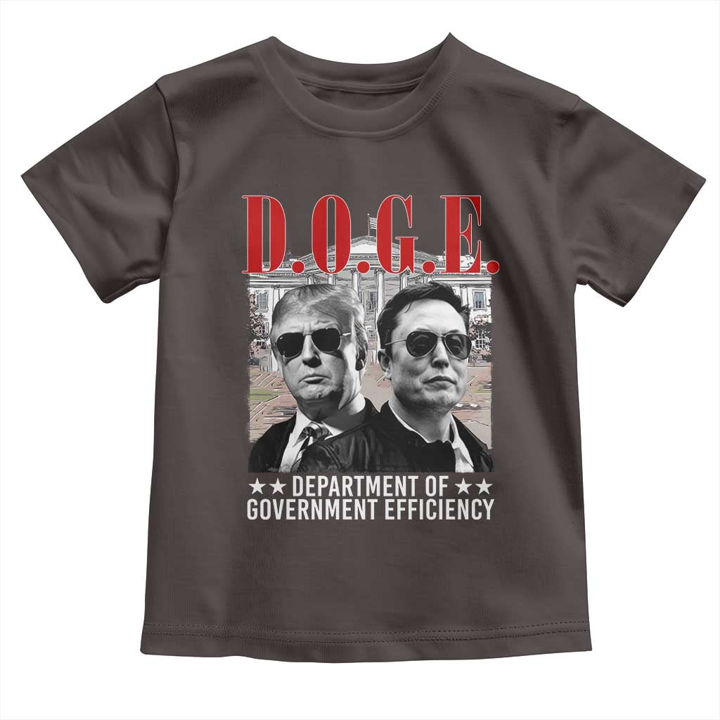 Trump Elon DOGE Toddler T Shirt Department of Government Efficiency TS09 Dark Chocolate Print Your Wear